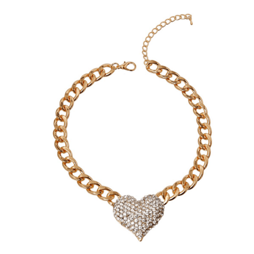 Elegant Gold Chain with Cream Pearl Heart Pendant