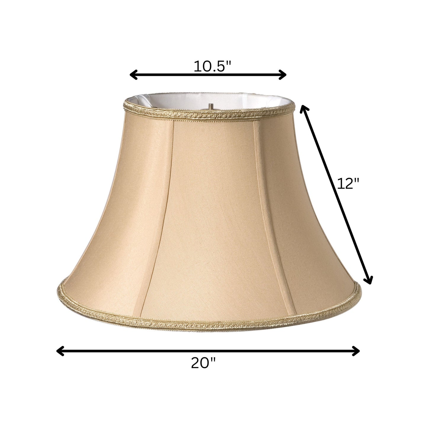 20" Vintage Gold Slanted Bell Shantung Lampshade